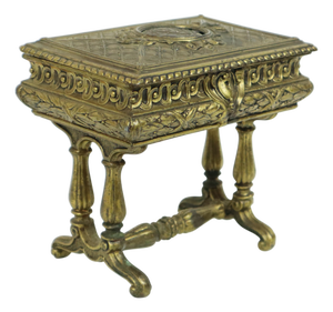 Antique Jewelry Box in Bronze-Colored Metal, France, 1890s