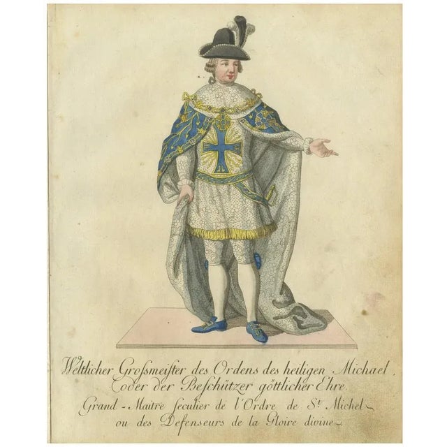 Schwan, Grand Master of the Order of St. Michael in Ceremonial Attire, 1791, Engraving For Sale - Image 6 of 6