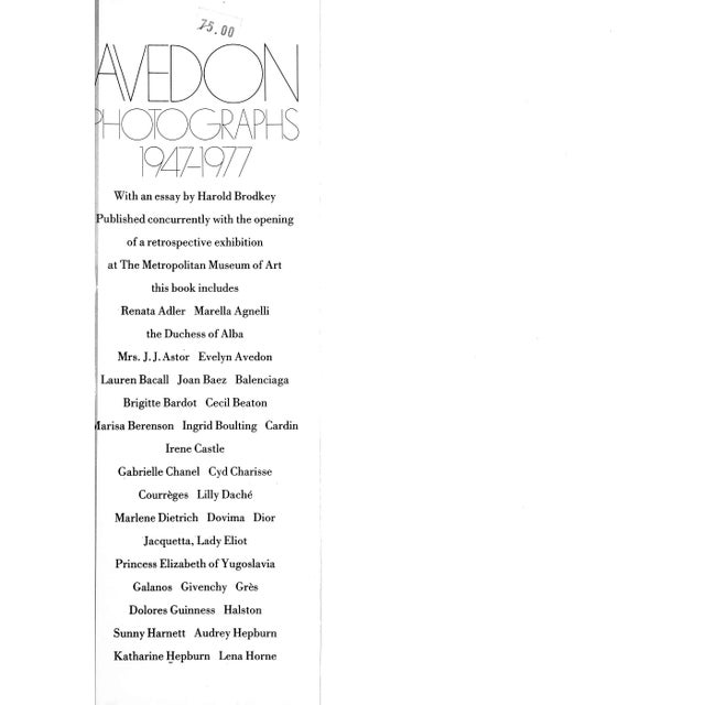 "Avedon: Photographs 1947-1977" 1978 Avedon, Richard (Inscribed) For Sale - Image 4 of 11