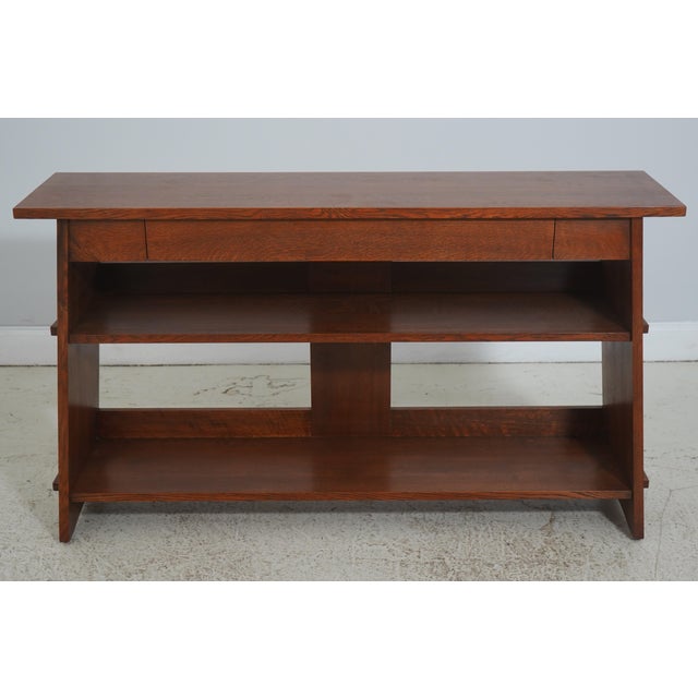 Age: C.2023 Details: Finish no.32 Incised Stickley Logo On Sides High Quality Construction Solid Oak Arts & Crafts Design...