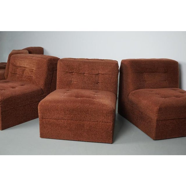 Vintage Brown Boucle Modular Sofa, 1970s, Set of 5 For Sale - Image 14 of 18