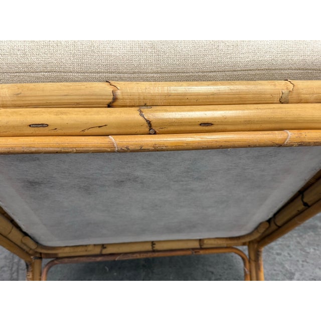 Vivai Del Sud for Wicker Works Italian Bamboo Armchair + Ottoman, Vintage For Sale - Image 12 of 12