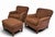 Classic Lewis Mittman Lounge Chairs and Ottoman Set. Features traditional styling with English or Saddle arms, loose seat...