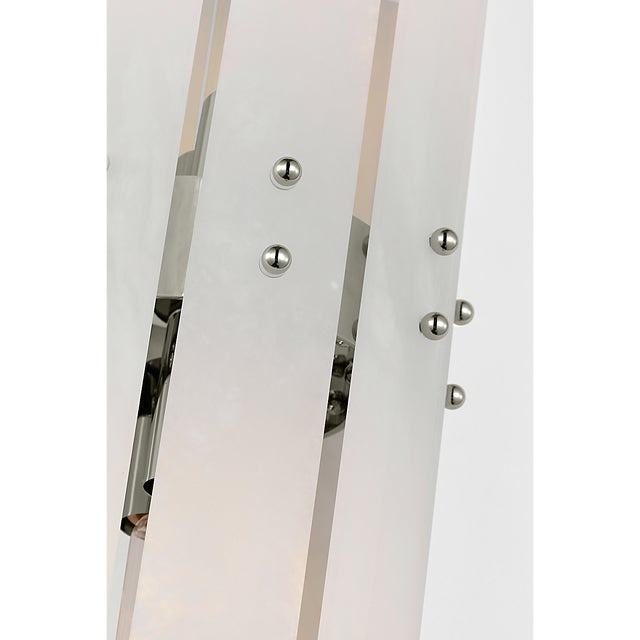 Visual Comfort AERIN for Visual Comfort Signature Bonnington Tall Sconce in Polished Nickel with Alabaster For Sale - Image 4 of 7