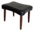 Black Leather Teak Ottoman Danish Mid-Century Modern 1960s For Sale