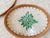 Set of 3 Oval Handmade Rattan Mother of Pearl Inlaid Trays With Green Floral Pattern For Sale - Image 4 of 6