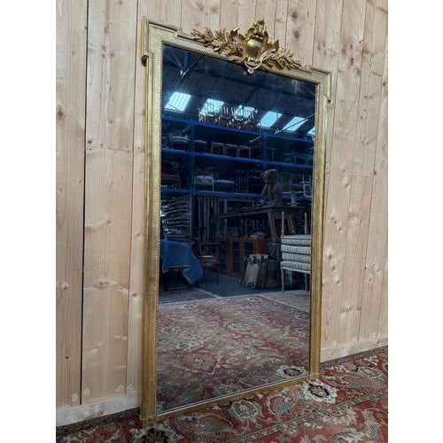 Gold Napoleon III Gilded Mirror with Gold Leaf For Sale - Image 8 of 8