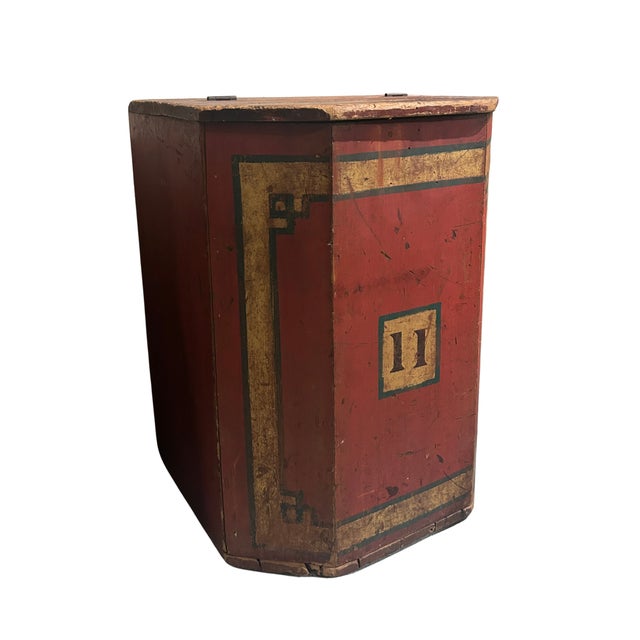 19th c Coffee Bin in original paint decoration. Original bottom and back. All in solid condition. This bin was originally...