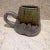 AMBIANIC presents 1980s Sculptural Dark Brown Mug Coffee Cup Pottery Art by Melching Signed by artist 3.25 h x 4.5 w x...