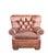 Chestnut English Chesterfield Style Tufted Leather Armchair & Ottoman For Sale - Image 8 of 14