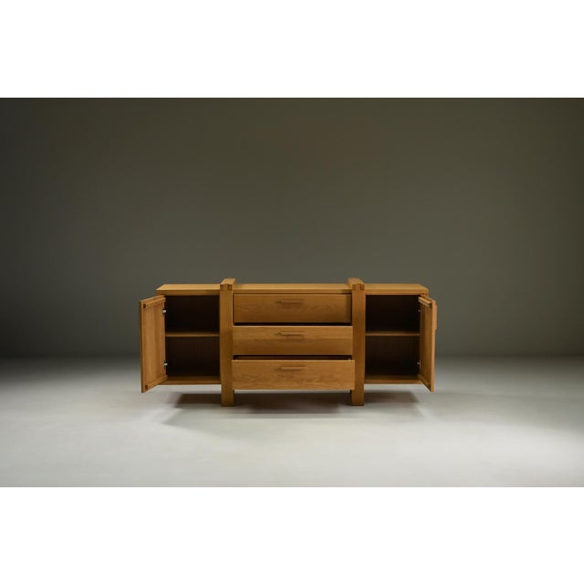 Brutalist Brutalist Oak Sideboard, Belgium, 1990s For Sale - Image 3 of 9