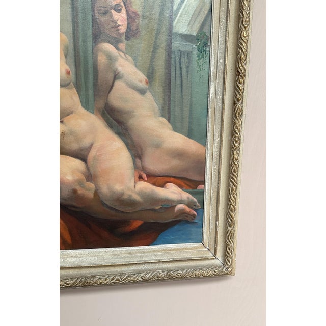 Philippe De Rougemont, Seated Woman at a Mirror, 1950s, Oil on Canvas, Framed For Sale - Image 16 of 18