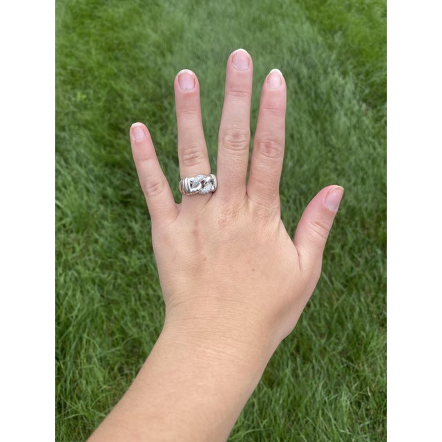 David Yurman .30ctw Diamond Belmont CurbChain Ring, Sterling Silver, Ring Size 6 For Sale In Greensboro - Image 6 of 6
