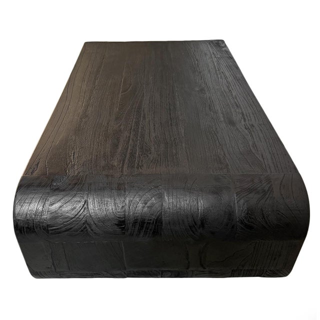 Black Rounded Shelf Coffee Table For Sale - Image 9 of 11