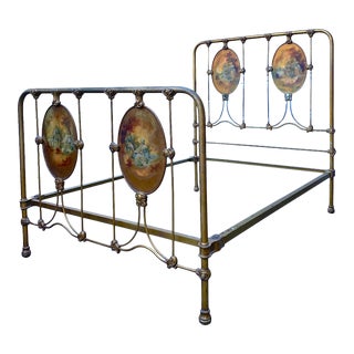 Antique Victorian "Art Panel" Bed Frame For Sale