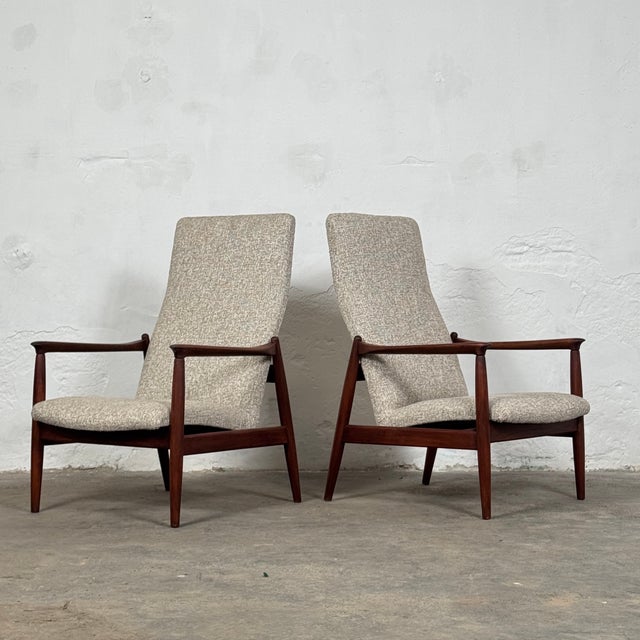 Brown GFM-64 High Back Lounge Chairs by Edmund Homa, 1960s, Set of 2 For Sale - Image 8 of 14