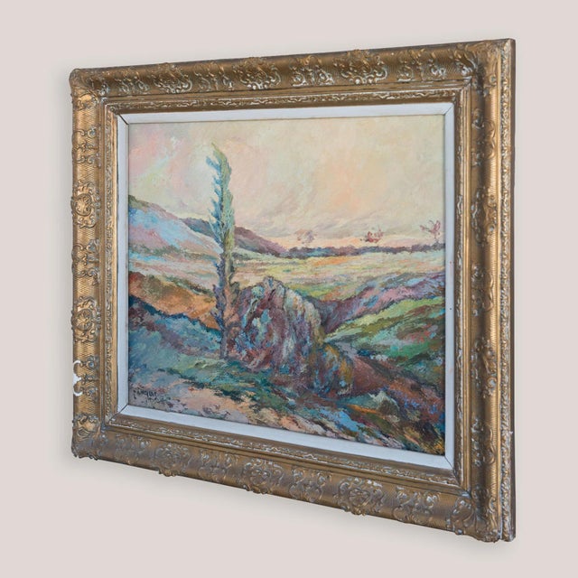 Unknown, Expressionist Landscape, 1950s, Oil on Canvas For Sale - Image 3 of 9