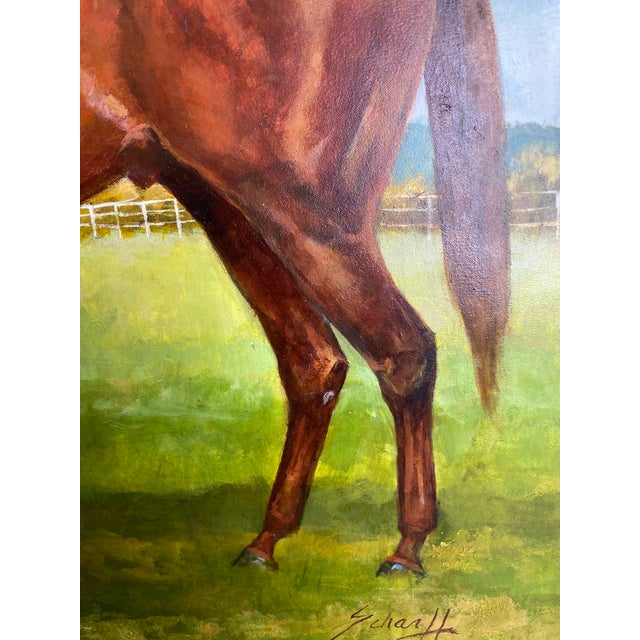 Original Oil Equestrian Painting of Man O’ War by Scharff For Sale - Image 9 of 12