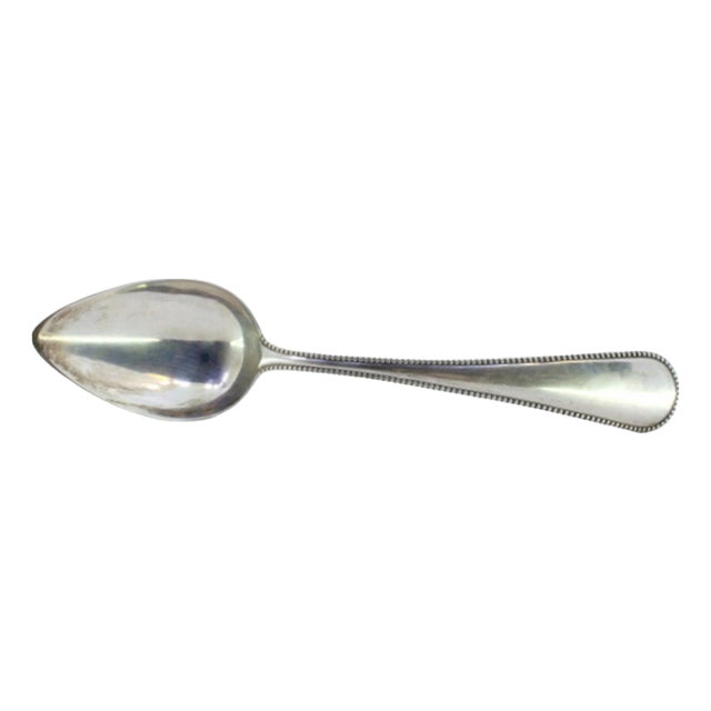Silver Rice and Serving Spoon with Pearly Handle Stripes For Sale