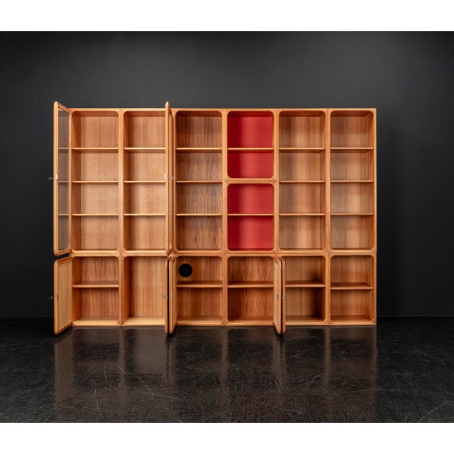 Metal Modular Wall Unit in Pine, 1950s, Set of 13 For Sale - Image 7 of 18
