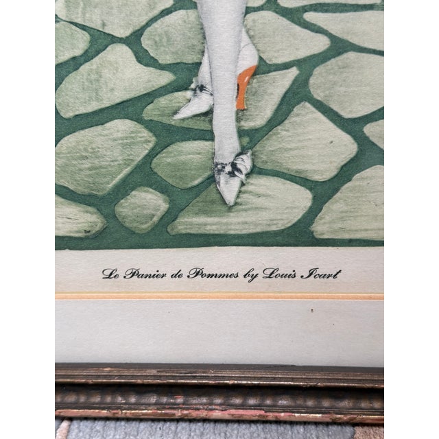 Early 20th Century Louis Icart "Le Panier De Pommes" Signed Lithograph For Sale - Image 10 of 12