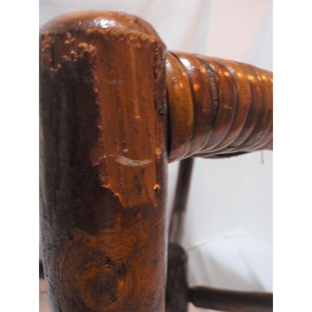 Old Hickory Furniture Co. Early 20th Century Antique Hickory Rustic Adirondack End Table Logs and Herringbone Weave 1 For Sale - Image 4 of 10