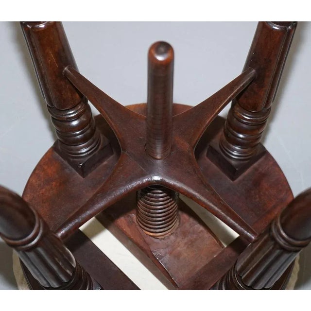 Antique Height Adjustable Piano Stool from Gillows of Lancaster For Sale - Image 18 of 18