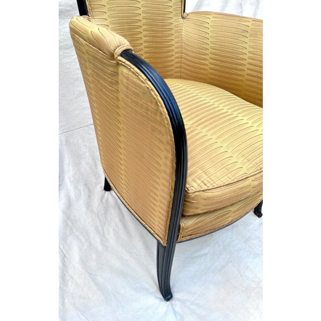 Black Pair of French Art Deco Bergere Chairs in the Style of Paul Follot For Sale - Image 8 of 12