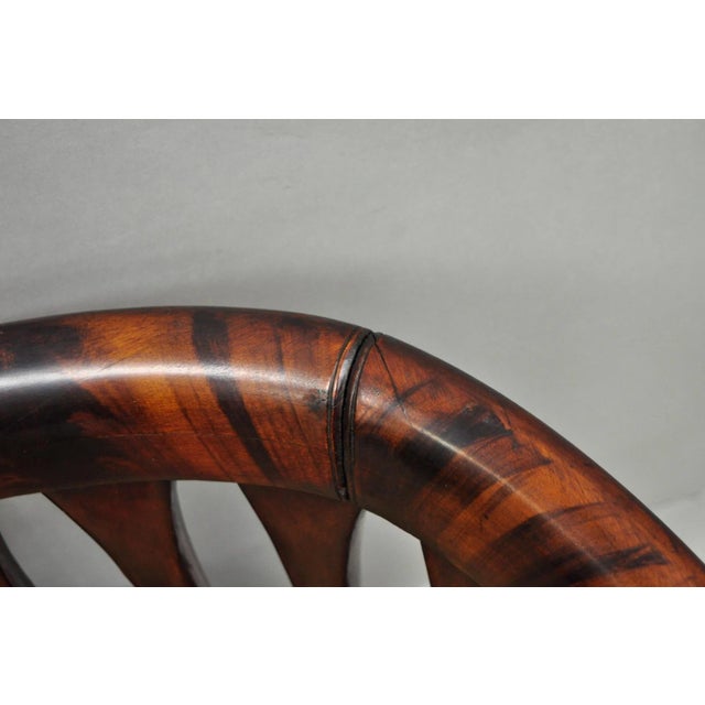 Antique Victorian Carved Mahogany Paw Foot Barrel Back Settee Loveseat Sofa For Sale - Image 12 of 16