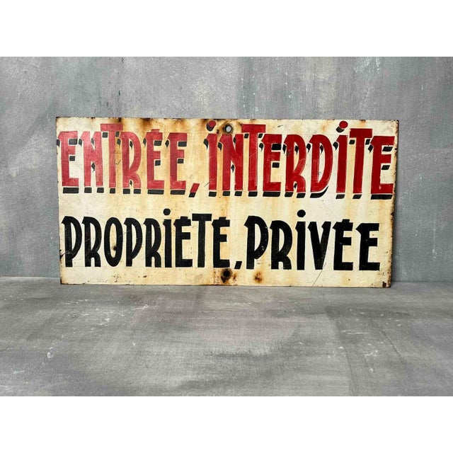 Metal Warning Sign, 1940s For Sale - Image 6 of 6