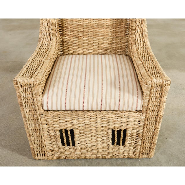 2000 - 2009 Ralph Lauren Organic Modern Woven Seagrass Wicker Armchair For Sale - Image 5 of 18