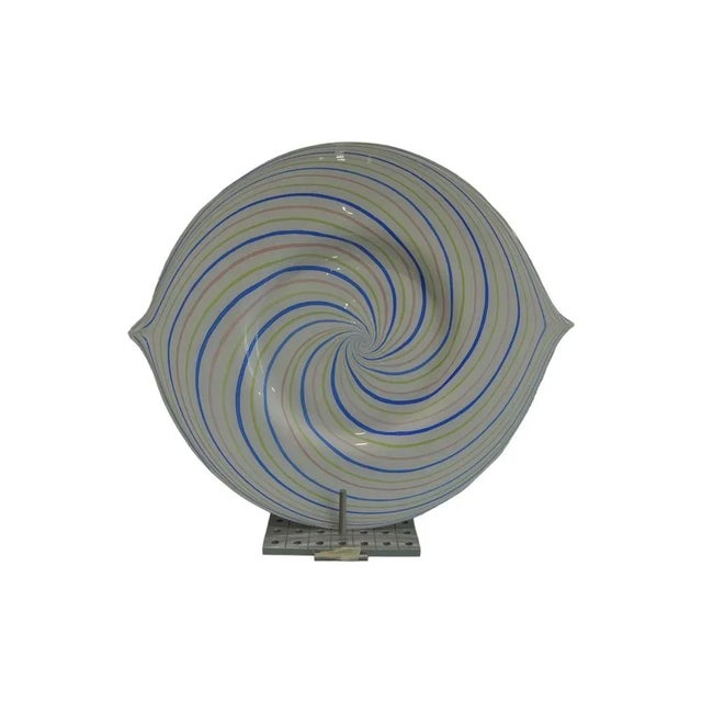 Large Colored Filigree Glass Dish, 1970s For Sale - Image 5 of 5