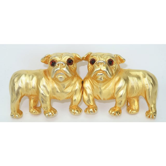 What is better than one bulldog? A pair of bulldogs! Especially when they are gold plated Mimi di N belt buckles. These...