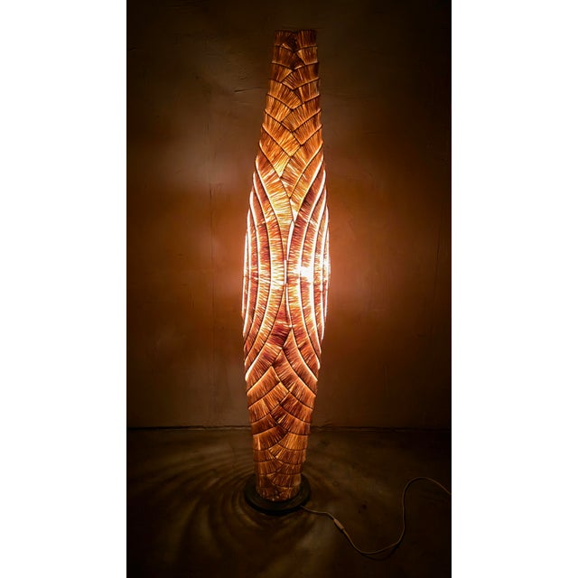 Organic Coastal Sculptural Woven Floor Lamp For Sale - Image 11 of 14