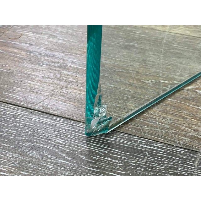 1970s Attributed to Leon Rosen for Pace Collection Glass & Bronze Console Table For Sale - Image 9 of 11