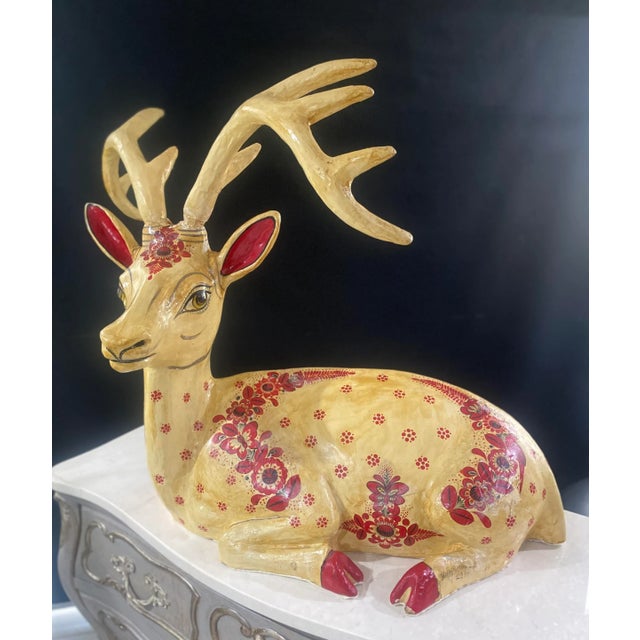 Monumental Surrealist Papier-Mâché Large Sculpture of a Deer by Sergio Bustamante Signed and # 29/100 For Sale - Image 13 of 13