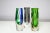 A collection of 3 Murano Mandruzzato faceted art glass vases one in smoke, one in green and one in blue/green. All the...