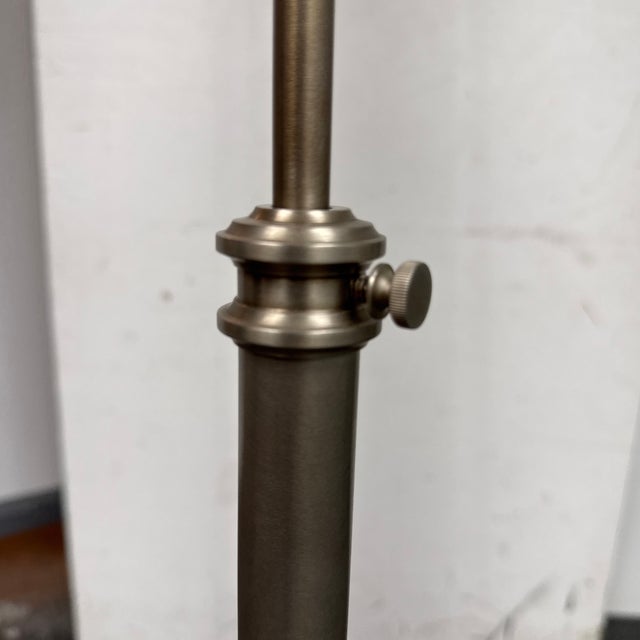 Transitional Brushed Nickel Swing Arm Floor Lamp For Sale - Image 9 of 12