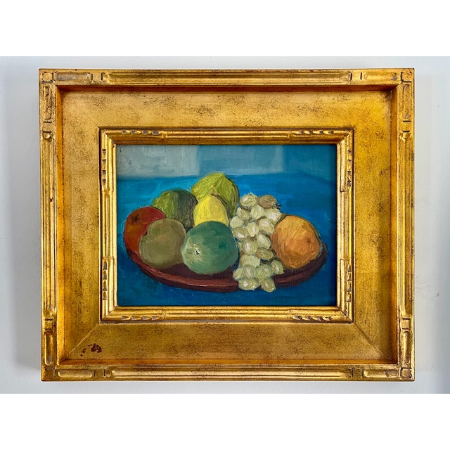 Mid-Century Danish Oil on Board Still Life of Colorful Fruit, 1950’s For Sale - Image 11 of 11