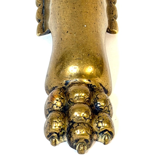 Antique English Brass and Iron Fire Stop Paperweight Signed CSJ - Circa 1850 For Sale - Image 13 of 16