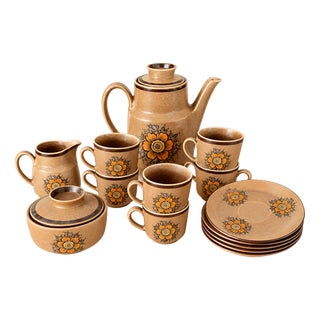 Mid-Century Ceramic Coffee Service, 1960s, Set of 16 For Sale