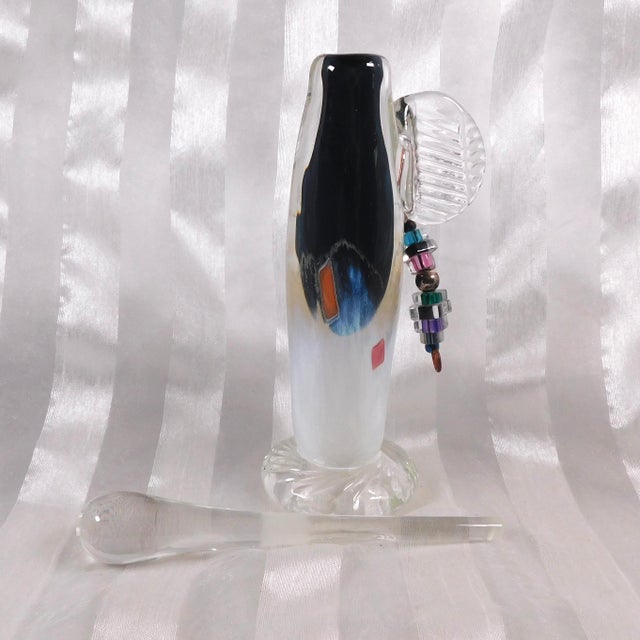 Glass 1970s Unuaual Art Glass Perfume Bottle For Sale - Image 7 of 8