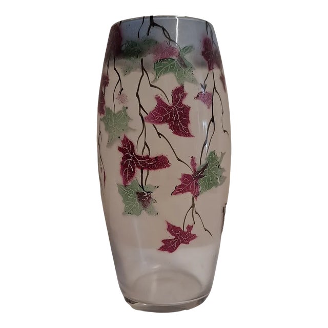 Vintage Glass Vase by F. Luscher, 1920 For Sale