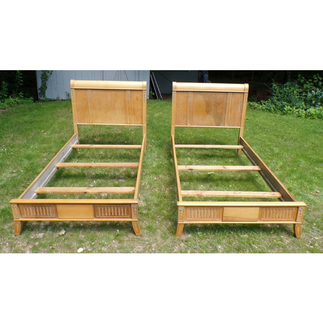 Neoclassical Vintage Pair 1920's Neoclassical Adams Style Twin Beds For Sale - Image 3 of 16