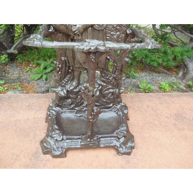 Mid 19th Century Cast Iron Umbrella Stand of Red Riding Hood For Sale - Image 5 of 10
