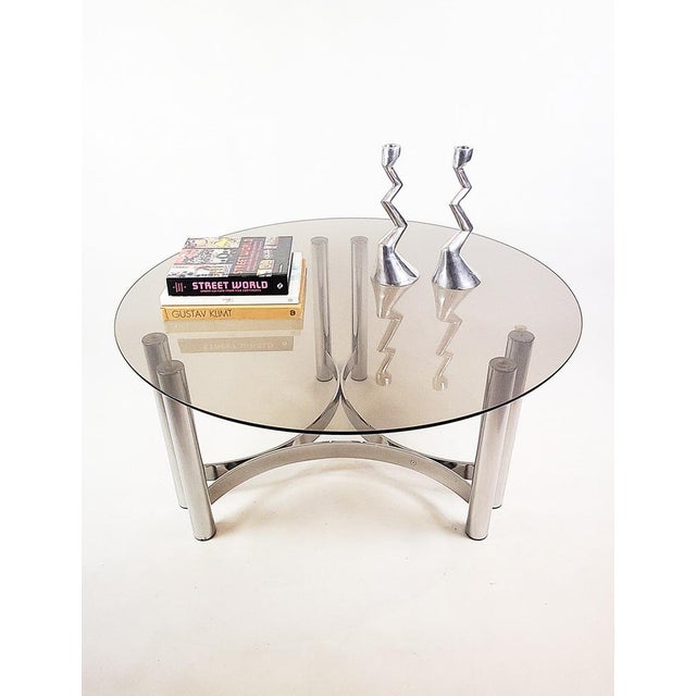 Vintage Coffee Table with Smoked Glass Top, 1970s For Sale - Image 10 of 18