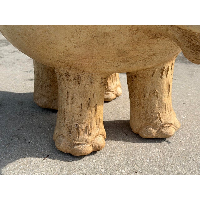 Vintage Large Ceramic Elephant Planter For Sale - Image 4 of 12
