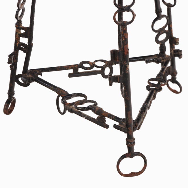 Industrial Pair of Artist-Made Iron and Oak Stools, C 1960 For Sale - Image 3 of 5