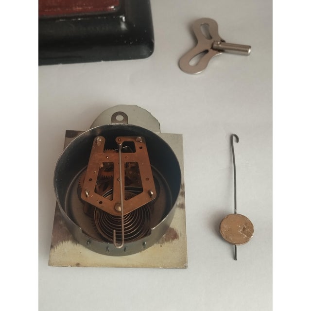 Rustic Vintage Black Forest Iron Figure Clock by Jve Oswald, Germany, 1950s For Sale - Image 3 of 9