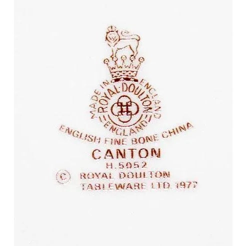 Royal Doulton 1970s Royal Doulton China Canton Pattern Handled Cake Plate For Sale - Image 4 of 5